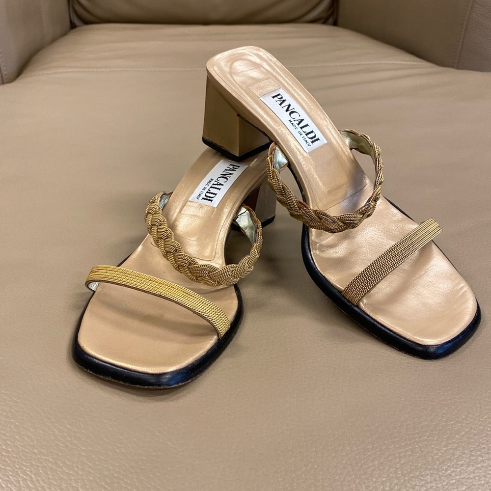 Pancaldi Gold Sandals Vintage - 7 1/2